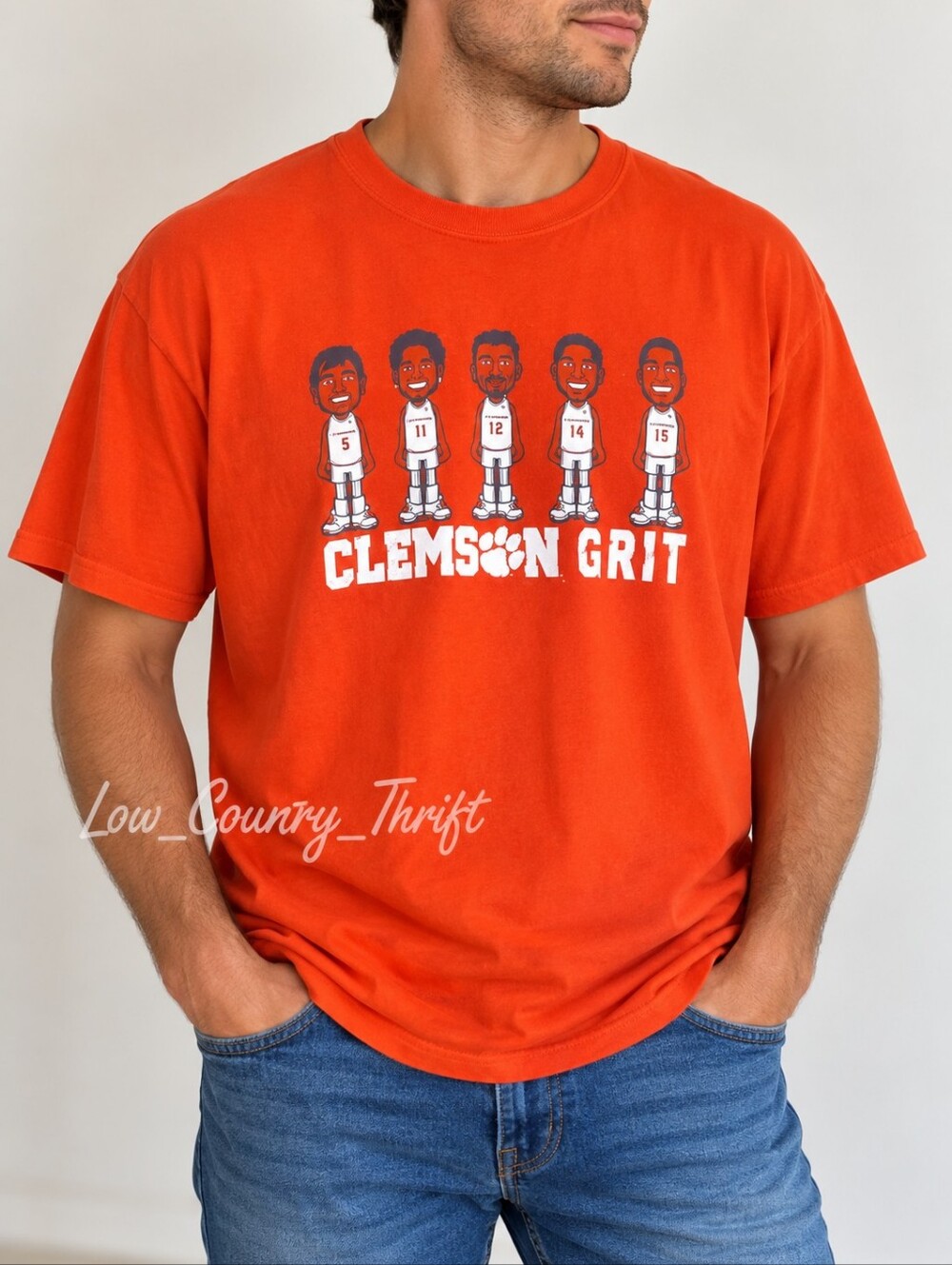 Clemson Tigers Grit Basketball T-Shirt Men's Large Orange M&O Gold